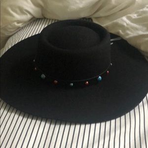 Brand new black boater hat
